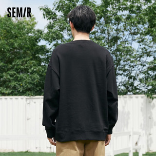 Semir【卫衣合辑】森马卫衣男慵懒风上衣基础百搭男生套头衫潮 【H款】黑色 180/96A/XL