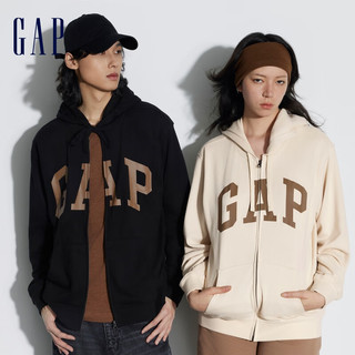 Gap 盖璞 男女装春季2024新款LOGO美式复古法式圈织软卫衣外套