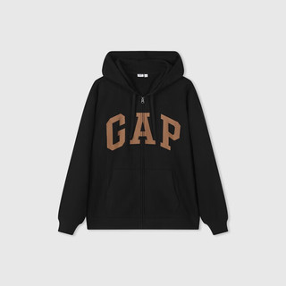 Gap 盖璞 男女装春季2024新款LOGO美式复古法式圈织软卫衣外套