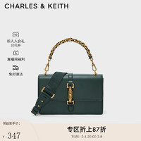 CHARLES & KEITH CHARLES&KEITH;质感链条手提包斜挎包包女包女士CK2-20671271 Dark Green深绿色 M