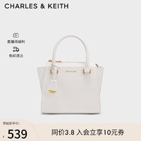 CHARLES & KEITH CHARLES&KEITHCK2;-30780201-7简约纯色手提单肩包女包 White白色 S