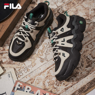 FILA 斐乐 帕尼尼PANINI男鞋篮球鞋复古运动鞋休闲鞋 黑/燕麦色(BOF12M242605F) 42