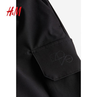 H&M2024春季男士DryMove™工装运动短裤1207557 黑色 175/96A