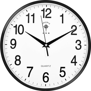 POLARIS 北极星 挂钟 时尚创意客厅钟表 简约石英钟12英寸2842黑色