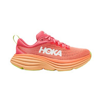 HOKA ONE ONE Bondi 8邦代8轻便缓震慢跑鞋 女款CPPY-珊瑚红/木瓜绿 7