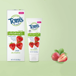 Tom's of Maine Toms汤姆小屋 儿童宝宝进口草莓含天然氟牙膏 85g
