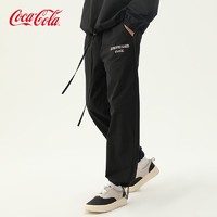 可口可乐 休闲裤基础款纯色运动抽绳直筒束脚休闲裤