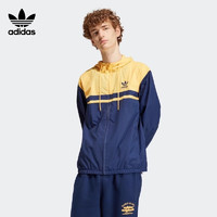 adidas 阿迪达斯 男子 三叶草系列 WINDBREAKER 休闲连帽外套 IU0202 A/2XL 蓝色