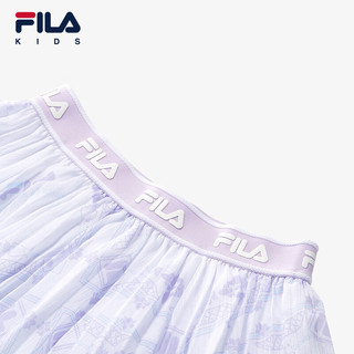 FILA 斐乐儿童服装2024春冬女中大童短裙梭织半裙 标准白-WT 165