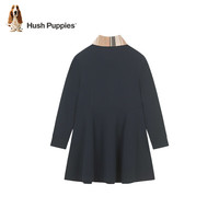 暇步士（Hush Puppies）童装儿童女童2024春秋季POLO长袖经典翻领连衣裙俏皮可爱舒适优雅 藏蓝 120cm