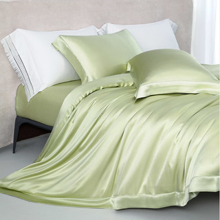 水星家纺真丝绿光色四件套奢·丝语床上用品 荧光色 1.8m(6英尺)床