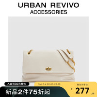 URBAN REVIVO2024春季女士软皮质感单肩斜挎包UAWB40043 米白