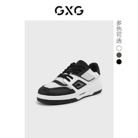 GXG男鞋板鞋百搭小白鞋滑板鞋运动板鞋男款休闲鞋男潮 白色/黑色 38