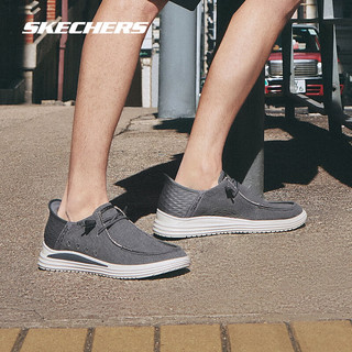 斯凯奇（Skechers）男士一脚蹬休闲鞋210833 炭灰色/CHAR 44