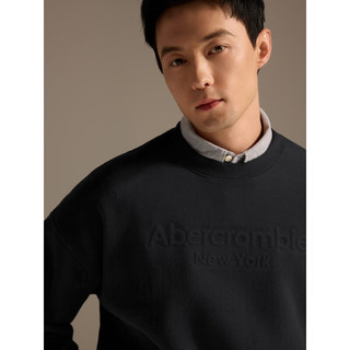 ABERCROMBIE & FITCH男装女装款 24春装logo抓绒卫衣 KI122-4071 黑色 L (180/108A)