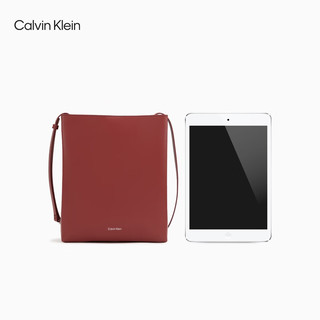 Calvin Klein【明星同款】女包24春真皮琴谱包牛皮斜挎方包DH3772 QFD-酒红 小包
