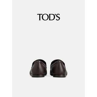 TOD'S【】2024春夏男士TIMELESS大T扣皮革乐福鞋单鞋男鞋 深棕色 41