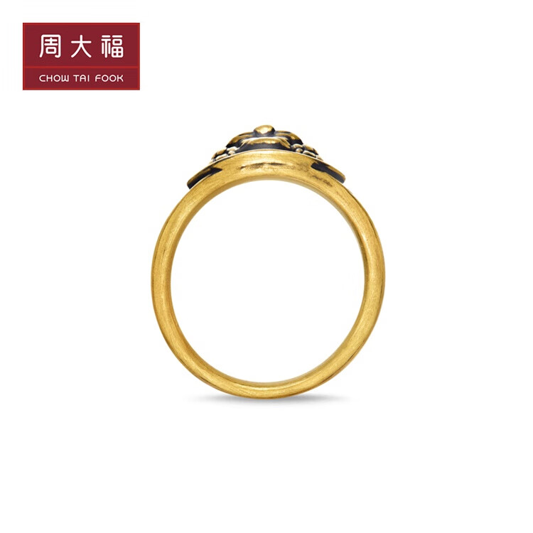 CHOW TAI FOOK 周大福EOR1071 男士霸气虎头黄金戒指19号【报价价格评测