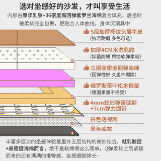 EGV真皮沙发法式复古风客厅小户型头层牛皮设计师直排中古沙发组合 【3.2m多人位】接触面时增茅台皮