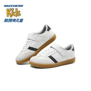 Skechers斯凯奇童鞋时尚休闲板鞋时尚百搭小白鞋405731L 白色/黑色/WBK 36