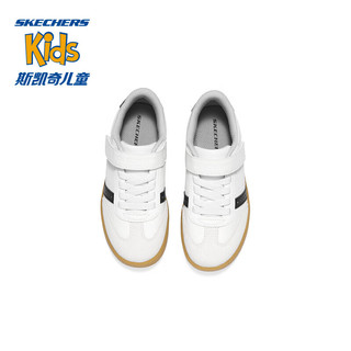 Skechers斯凯奇童鞋时尚休闲板鞋时尚百搭小白鞋405731L 白色/黑色/WBK 36