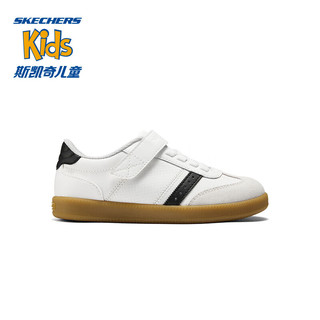 Skechers斯凯奇童鞋时尚休闲板鞋时尚百搭小白鞋405731L 白色/黑色/WBK 36