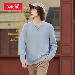 Baleno 班尼路 长袖秋季新款男士2023T恤欧美简约纯色打底卫衣