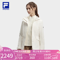 FILA 斐乐官方女士上衣两件套2024春新款户外运动中长款连帽外套