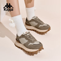 卡帕（Kappa）加绒保暖老爹鞋女冬季厚底增高棉鞋 50CJ1月灰色 36 50CJ1月灰色(加绒款)