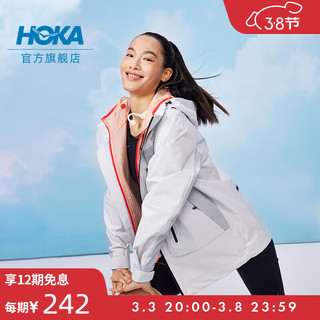 HOKA ONE ONE男女款春夏户外夹克OUTDOOR WP JKT CHN 防泼水 云雾灰 L