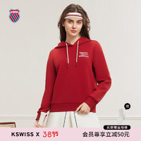 盖世威（K·SWISS）【新年款】24年春季连帽女卫衣百搭休闲运动上衣199919 604谷仓红 L