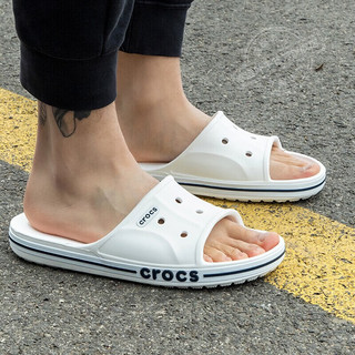 卡骆驰（crocs）拖鞋男女鞋 2024贝雅卡骆班运动舒适透气轻便时尚沙滩鞋凉拖 贝雅卡骆班/白色-深蓝色 36-37