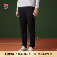 盖世威（K·SWISS）24年春季针织中腰长裤男百搭休闲修身时尚运动裤109995 008正黑色 XL