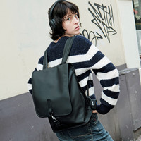 MYEDITION北欧风简约皮质双肩包防水书包大容量电脑通勤包男女款