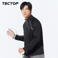 TECTOP 探拓 运动长袖打底衫 男款黑色 L