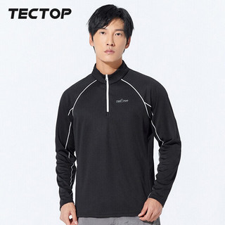 TECTOP 探拓 运动长袖打底衫 男款黑色 L