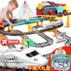 奋铭 小火车玩具轨道电动高铁玩具车套装儿童玩具六一儿童节 双层灯光大桥