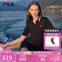 斐乐（FILA）女子连衣裙2024夏季百搭时尚摩登POLO裙 传奇蓝-NV 180/96A/XXL