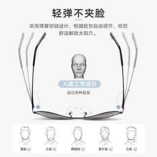 偏光太阳镜 男士经典蛤蟆镜飞行员墨镜 开车驾驶眼镜 8023 枪框渐灰片