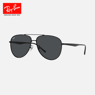 Ray-Ban 雷朋 RayBan）经典飞行员款墨镜男女款太阳镜出行防晒眼镜0RB3712D 002/87 黑色镜框深灰色镜片 62