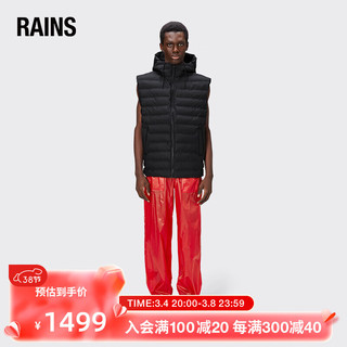 Rains棉衣马甲加厚保暖男女同款高级感背心 Lohja Puffer Vest 黑色 S