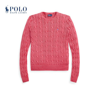 Polo Ralph Lauren 拉夫劳伦 女装 24夏修身版绞花编结棉针织衫RL25484 600-珊瑚红 XXL