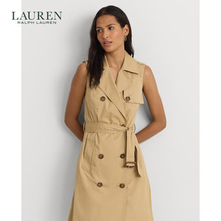 LAUREN RALPH LAUREN 拉夫劳伦 女装 24年春轻度打磨斜纹布无袖连衣裙RL61935 270-桦树棕 00