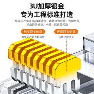 SAMZHE 山泽 超五类网线水晶头 cat5e工程网络连接器 8P8C原装RJ45电脑网络连接头 10个 AP-S10