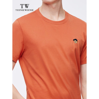 Teenie Weenie Men小熊男装T恤男2024夏季圆领休闲时尚刺绣上衣男 橙色 180/XL