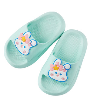俞兆林（YUZHAOLIN）儿童拖鞋 女童夏季软底凉拖室内防滑浴室洗澡鞋子 绿兔子 24-25 