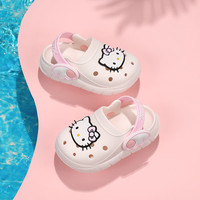 凯蒂猫 Hello Kitty 童鞋女童宝宝拖鞋夏季轻便透气花园鞋儿童洞洞鞋5902米色24 24码适合脚长15.5-16.2cm