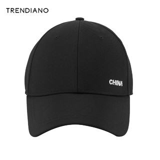 TRENDIANO帽子纯色刺绣字母棒球帽男 黑色090
