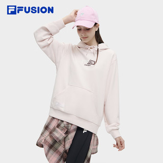 FILA FUSION斐乐潮牌女子连帽卫衣2024春季时尚针织宽松上衣 桃妖妖粉-PK 180/96A/XXL