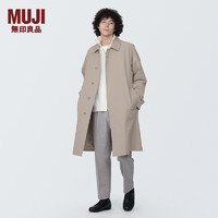 无印良品 MUJI 男式 不易沾水立领大衣风衣外套男春季中长款风衣 AD0URC4S 淡黄色 L (175/100A)